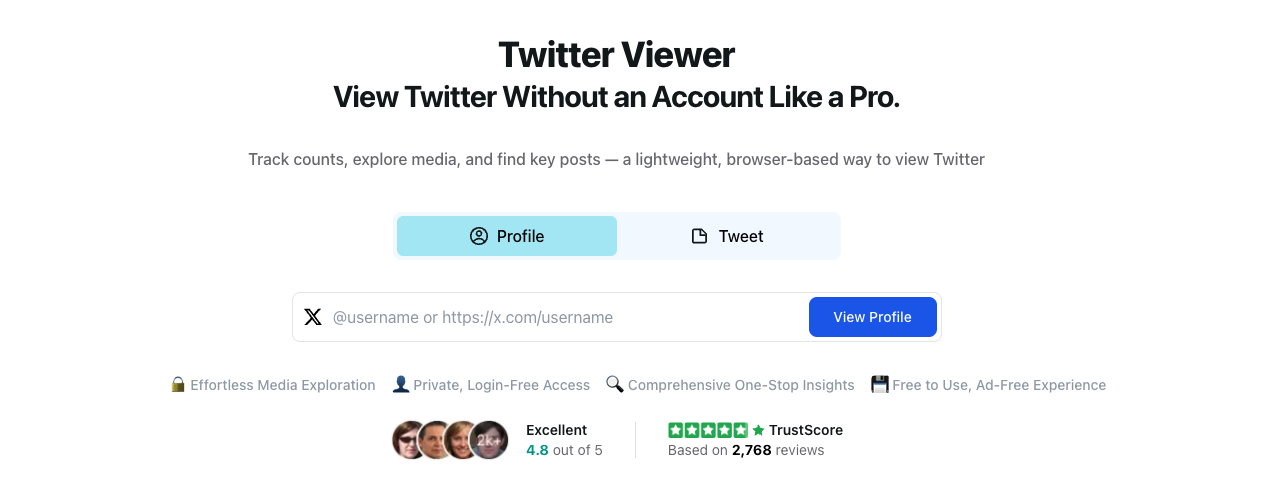 View & download media from public Twitter (X) accounts with Twitter Viewer