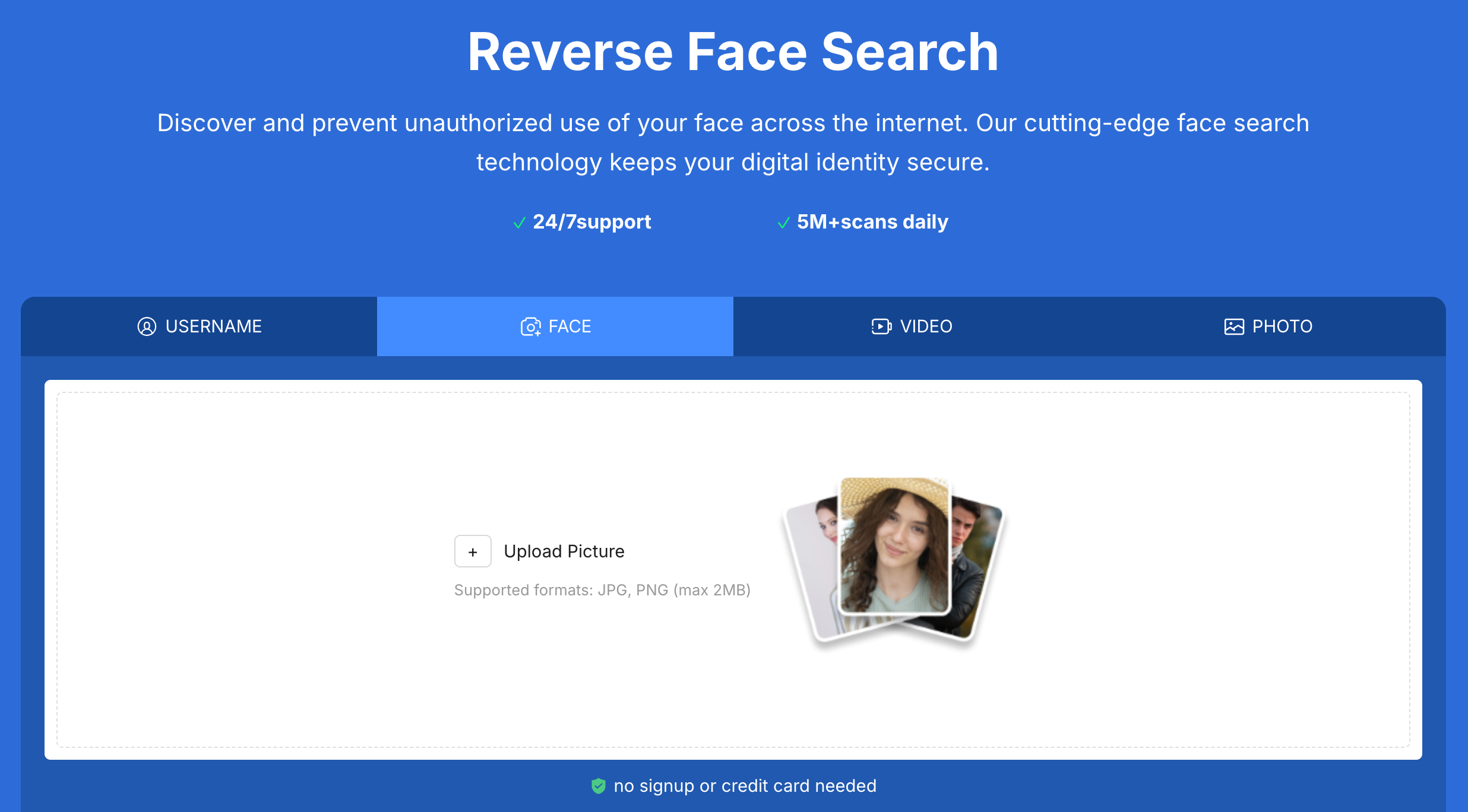 Erasa reverse search tool example interface with image upload and scan results.