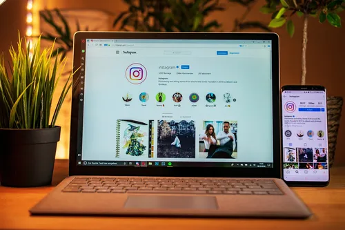 people browsing Instagram on a computer