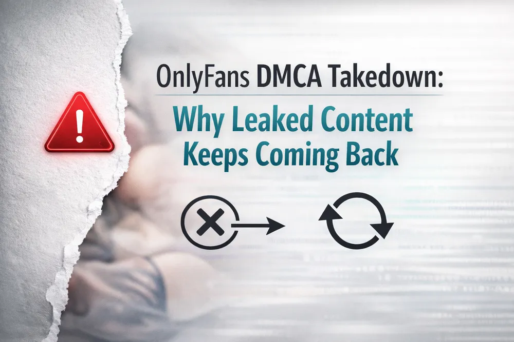 OnlyFans DMCA takedown showing how leaked content keeps reappearing after removal