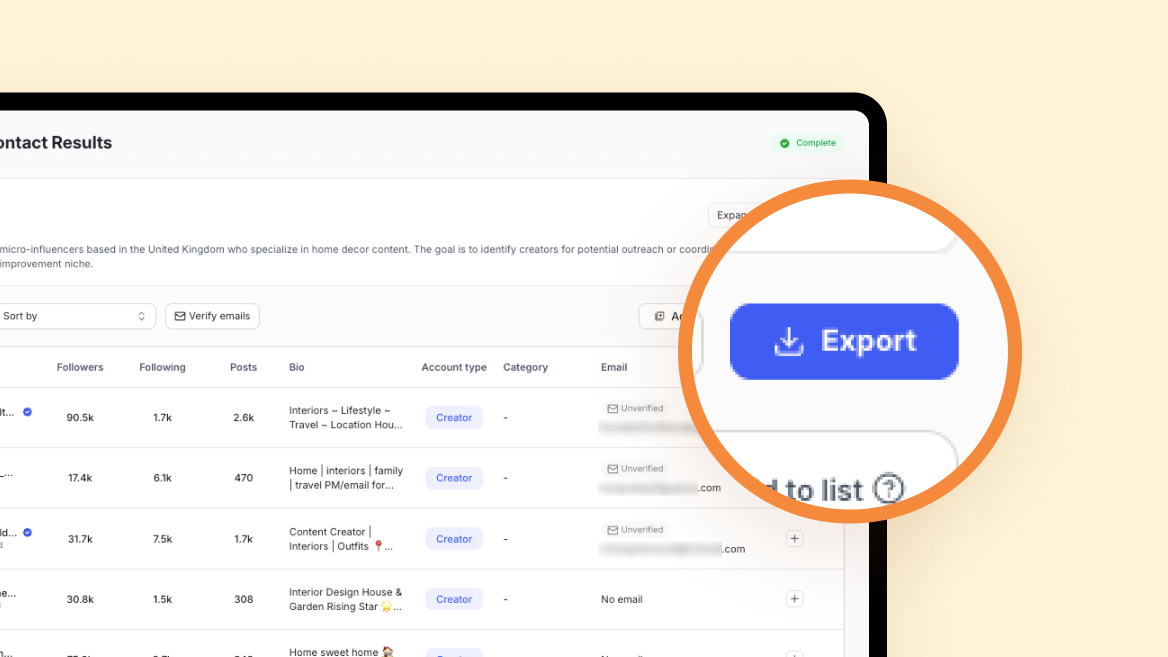 Export Followers and Following Data