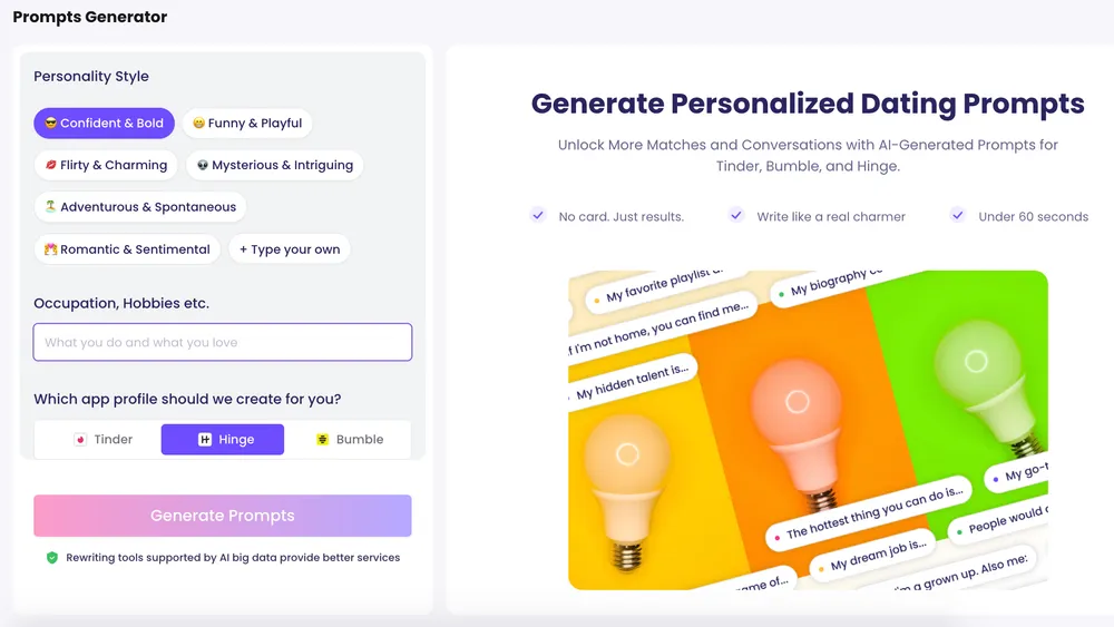 Hinge Prompt Generator
