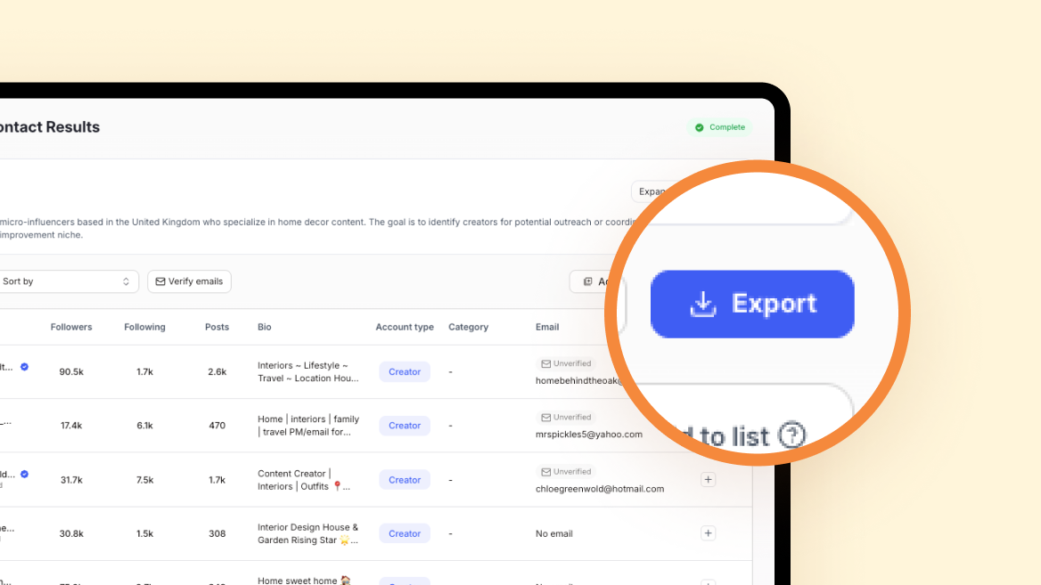 Instagram-to-Email List Preparation