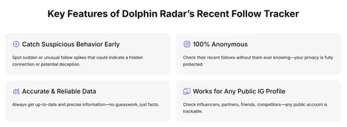 key features of dolphinradar's recent follow tracker
