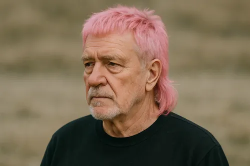Vibrant pink medium-length hairstyle for men, perfect for casual outings or trendy events, embodying a bold and edgy look. Pink Hairstyles